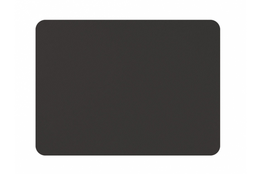 MESAPIU Rechthoekige placemat in imitatieleer 45x33cm - Set van 6 - Zwart