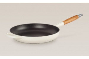LE CREUSET KOEKENPAN MET HOUTEN HANDVAT 28CM - Meringue