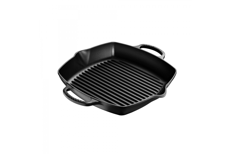 LE CREUSET GRILLPAN 30 CM- IN GEËMAILLEERD GIETIJZER - Zwart