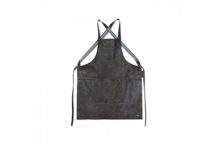 DUTCH DELUXES SCHORT LEDER MET BRETELLEN - Vintage Grey