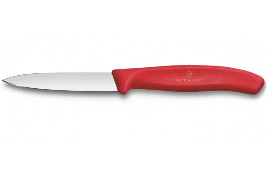 VICTORINOX AARDAPPELMES / SCHILMES MET SCHUINE TOP - 8 CM - Rood