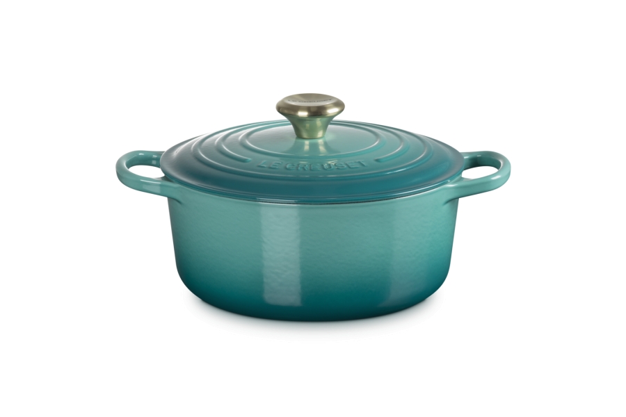 LE CREUSET RONDE BRAAD/STOOFPAN 24CM - 4,2 LITER  - Bleu Riviera